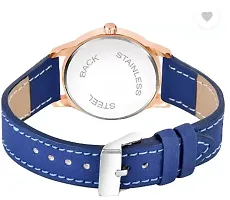 Stylish Blue Genuine Leather Analog Watches For Women-thumb1