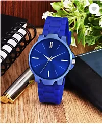 Stylish Blue PU Analog Watch For Men-thumb1