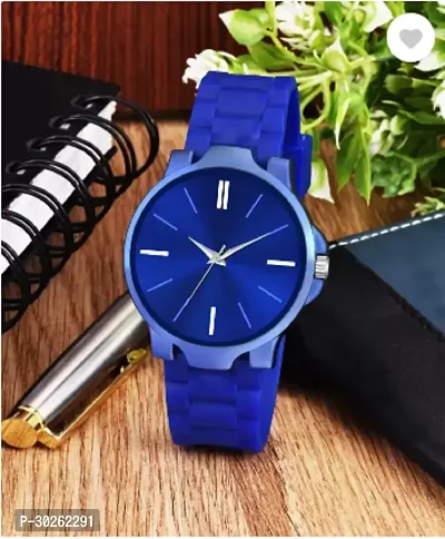 Stylish Blue PU Analog Watch For Men-thumb2