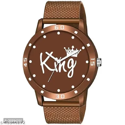 Stylish Brown PU Analog Watches For Men-thumb0