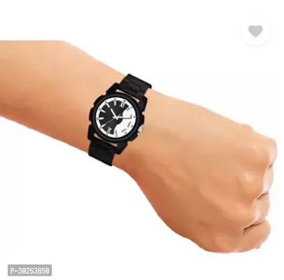 Stylish Black PU Analog Watch For Men-thumb3