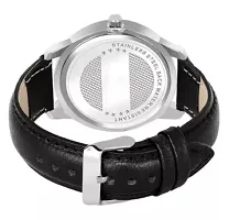 Stylish Black Genuine Leather Analog Watches For Men-thumb1