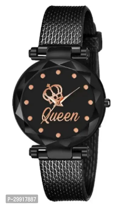 Stylish Black PU Analog Watches For Women-thumb0