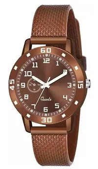 Stylish Brown PU Analog Watches For Women-thumb1