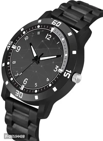 Stylish Black PU Analog Watches For Men-thumb3