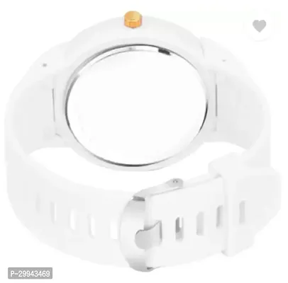 Stylish White PU Analog For Men-thumb2