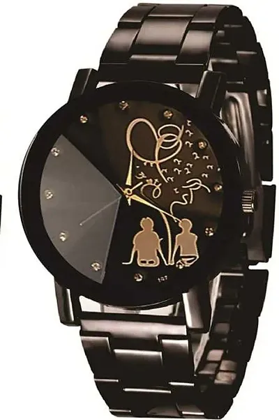 Fastdeals Dial Stainless Chrome Plated Men Watches & boy Watch Love Watch Analog Watch - for Men