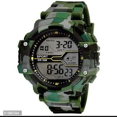 Stylish and Trendy Digital Silicon Strap Watch For Men-thumb0
