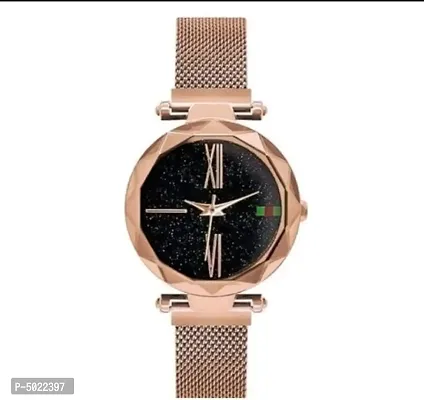 Stylish and Trendy Magnetic Strap Analog Watch for Women's-thumb0
