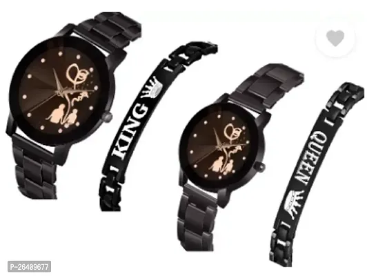 Classy Analog Watches for Couple with Bracelet-thumb3