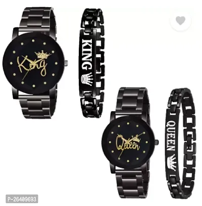Classy Analog Watches for Couple with Bracelet