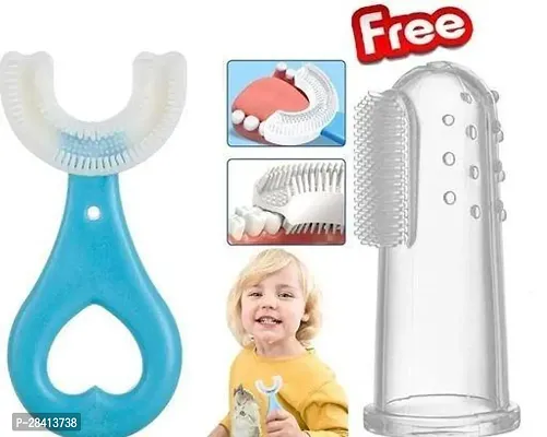 Baby And Children Super Soft Kids Infant Toothbrush 360 Degree Big U-Shaped Toothbrush Reusable Baby Finger Brush Free Baby Finger Brush