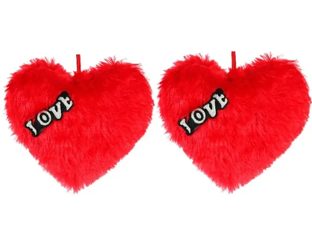 2 Pcs Love Heart Attractive Soft Toys Best Gift For Valentine Day, Kids Birthday, Marriage Anniversary Gift ( Love Heart - 25 Cm )