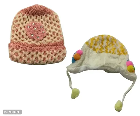 Cute Collection-Woolen Cap for Kids (2 to 4 Years, 2 Pieces)-thumb0