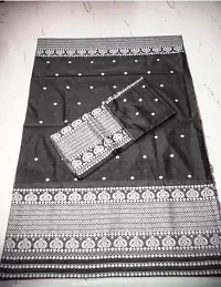 Woven Mekhela Chador Ac Cotton Saree (Black)-thumb1