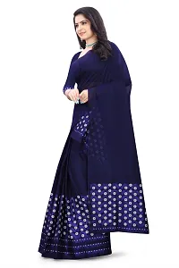 Woven Mekhela Chador Slub Cotton With Coloring Jura  Saree (Navy Blue)-thumb1