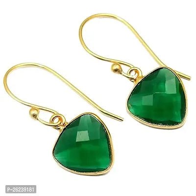 Designer Green Brass Earrings For Women