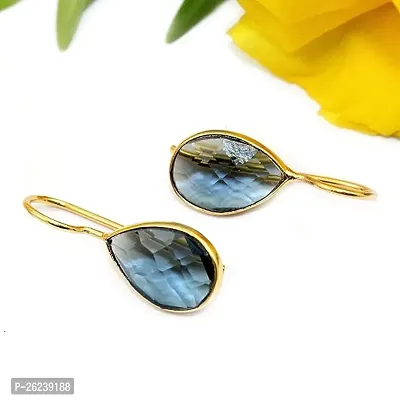 Designer Blue Brass Earrings For Women