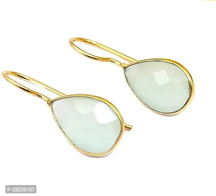 Designer White Brass Earrings For Women