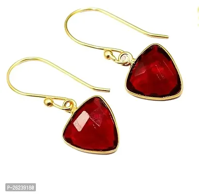 Designer Red Brass Earrings For Women