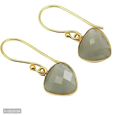 Designer Grey Brass Earrings For Women