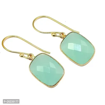 Designer Turquoise Brass Earrings For Women