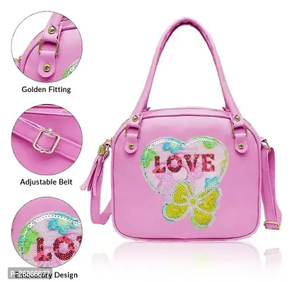 Trendy Pink PU Printed Sling Bags For Women