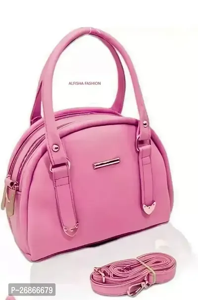 Trendy Pink PU Solid Sling Bags For Women