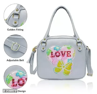 Trendy Grey PU Printed Sling Bags For Women