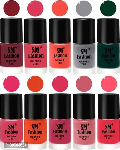 Long Lasting Water Resistant Lacquer Glossy Nail Polish -Pack Of 10-thumb0