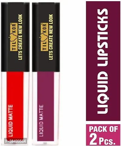 Long Lasting Waterproof Matte Lipsticks Pack Of 2-thumb0