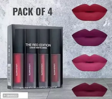 Long Lasting Waterproof Matte Lipsticks Pack Of 4-thumb0