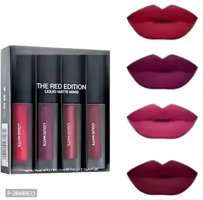 Long Lasting Waterproof Matte Lipsticks Pack Of 4-thumb0