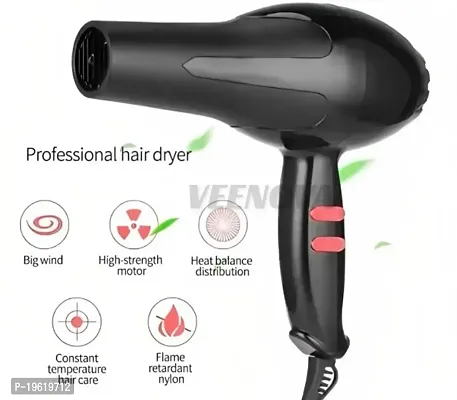 Hair Dryer With Removable Filter 2 Speed and 2 Heat Setting with Hanging loop 1800 WATT Hair Dryer with Airflow Nozzle (Black) Hair Dryer (1800 W, Black)