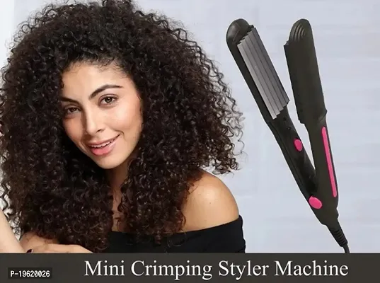 Hair Crimper Curler Machine By Meherma For Women's With With Quick Heat Up  19mm Ceramic Coated Plates, Curler  Styles (Multi-color)-thumb0