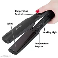 Combo Professional Hair Straightener  Hair Crimper Beveled edge for Crimping, Styling and volumizing with Ceramic Technology for gentle and frizz-free Crimping Electric Hair Tool Model (Multi-Color)-thumb1