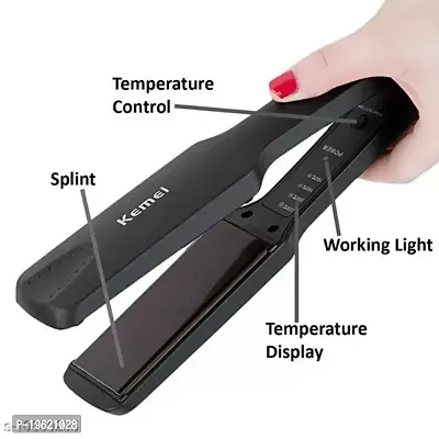 Combo Professional Hair Straightener  Hair Crimper Beveled edge for Crimping, Styling and volumizing with Ceramic Technology for gentle and frizz-free Crimping Electric Hair Tool Model (Multi-Color)-thumb2