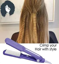 Combo Professional Hair Straightener  Hair Crimper Beveled edge for Crimping, Styling and volumizing with Ceramic Technology for gentle and frizz-free Crimping Electric Hair Tool Model (Multi-Color)-thumb3