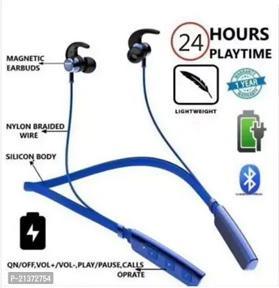 Superb Sound Bass 235 V2 Bluetooth Wireless In Ear Neckband With Mic (BLUE)-thumb0
