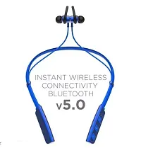 Superb Sound Bass 235 V2 Bluetooth Wireless In Ear Neckband With Mic (BLUE)-thumb2