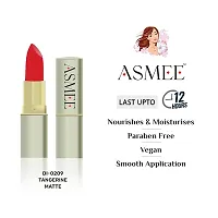 Asmee Tangerine Matte Lipstick Long Lasting Matte Lipstick Waterproof And Smudge Proof 100  Vegan Cruelty Free Paraben Free-thumb1