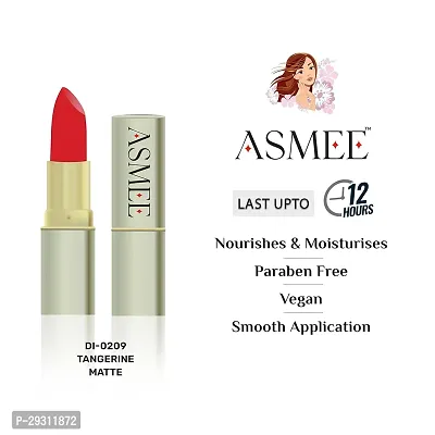 Asmee Tangerine Matte Lipstick Long Lasting Matte Lipstick Waterproof And Smudge Proof 100  Vegan Cruelty Free Paraben Free-thumb2