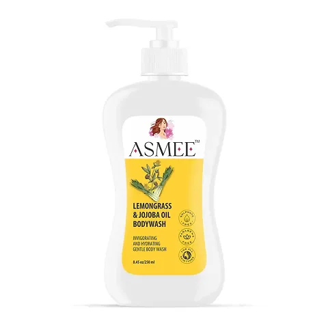 Asmee - Lemongrass  Jojoba oil Bodywash Shower Gel for Unisex,100% Vegan,FDA Approved, Cruelty free, Paraben free, SLES/SLS free , With Moisturisers For Softer, Smoother Skin, For All Skin Type For W