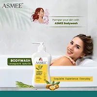 Asmee - Lemongrass  Jojoba oil Bodywash Shower Gel for Unisex,100% Vegan,FDA Approved, Cruelty free, Paraben free, SLES/SLS free , With Moisturisers For Softer, Smoother Skin, For All Skin Type For W-thumb1