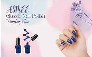 Asmee Dazzling Blue Classic Nail Polish Quick Drying Long Lasting Nail Paint Cruelty Free-thumb4