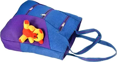ZAXCER Women's Cotton Canvas Shoulder Bag/Tote Bag For Women, Handbag (Purple.Blue)-thumb3