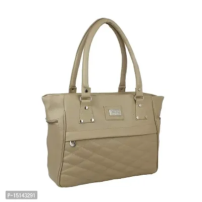 Zaxcer Women's PU Handbag (Beige Col)-thumb2