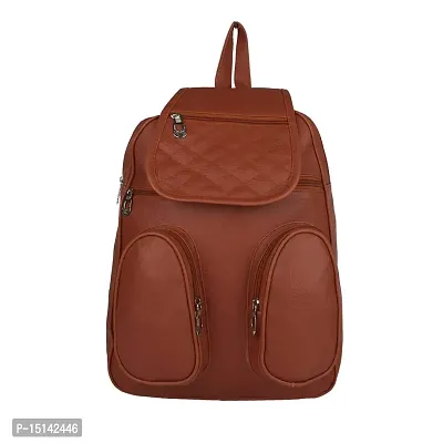 Zaxcer Collection Shoulder Backpack for Women  Girls Bag (Brown)-thumb0