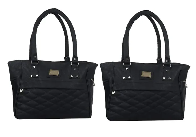 Stylish PU Quilted Handbag for Women Pack of 2