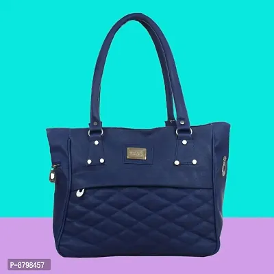 Classy PU Solid Handbags for Women-thumb0